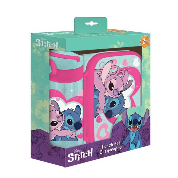 565109 . Σετ Φαγητού Disney Stitch Φαγητοδοχείο 800ml-Παγούρι PP 500ml .